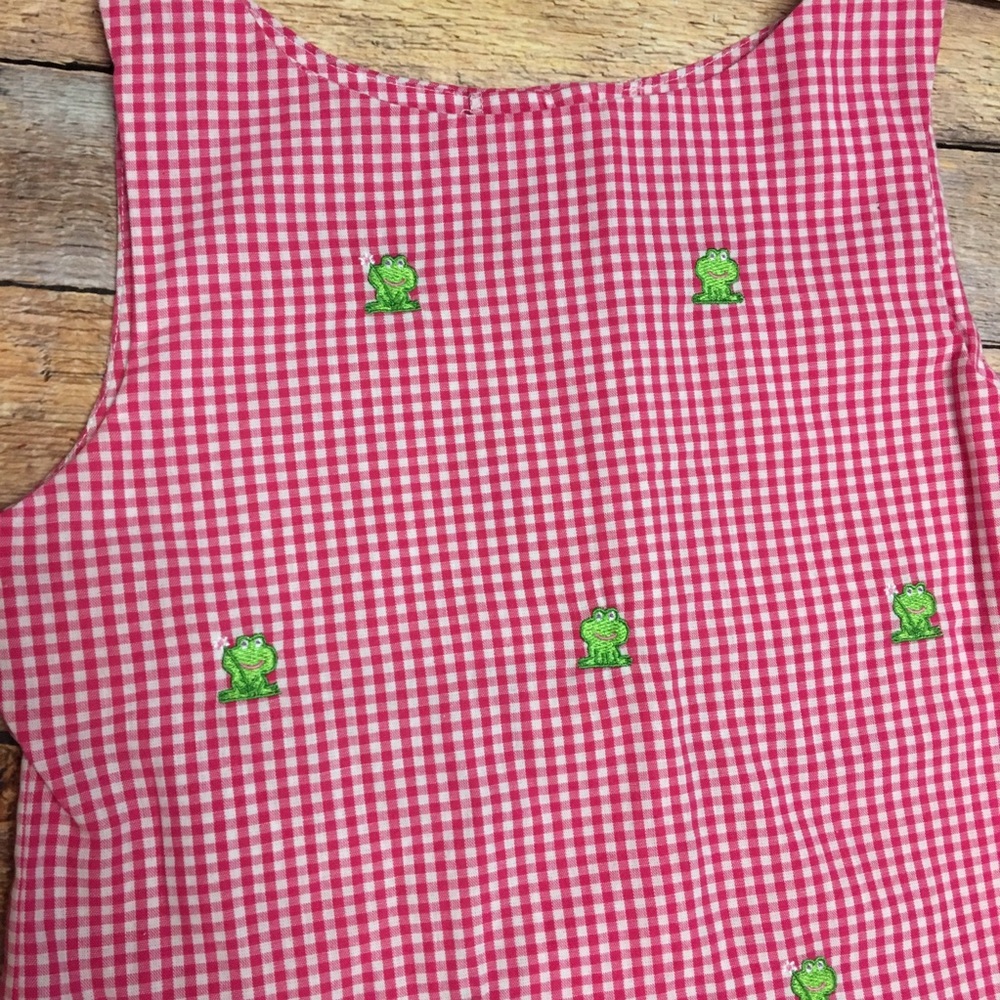NWT rare editions plaid frog girls dress size 12 - Picture 2 of 4